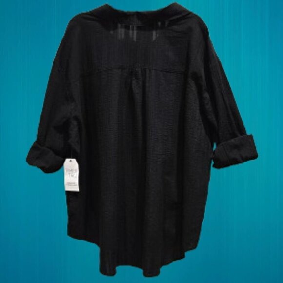 NWT Time and Tru Women's Black Long Sleeve Top - 2X (20W-22W) - Picture 2 of 10